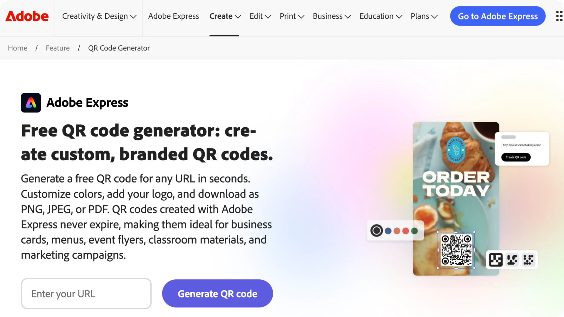 Adobe QR Code Generator