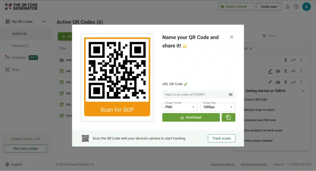 download qr codes for manufacturing
