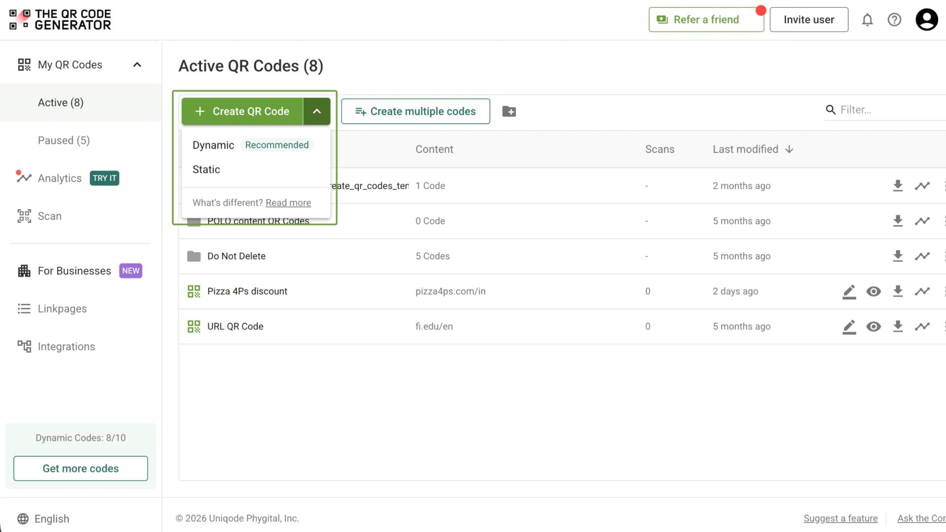 create dynamic QR Code