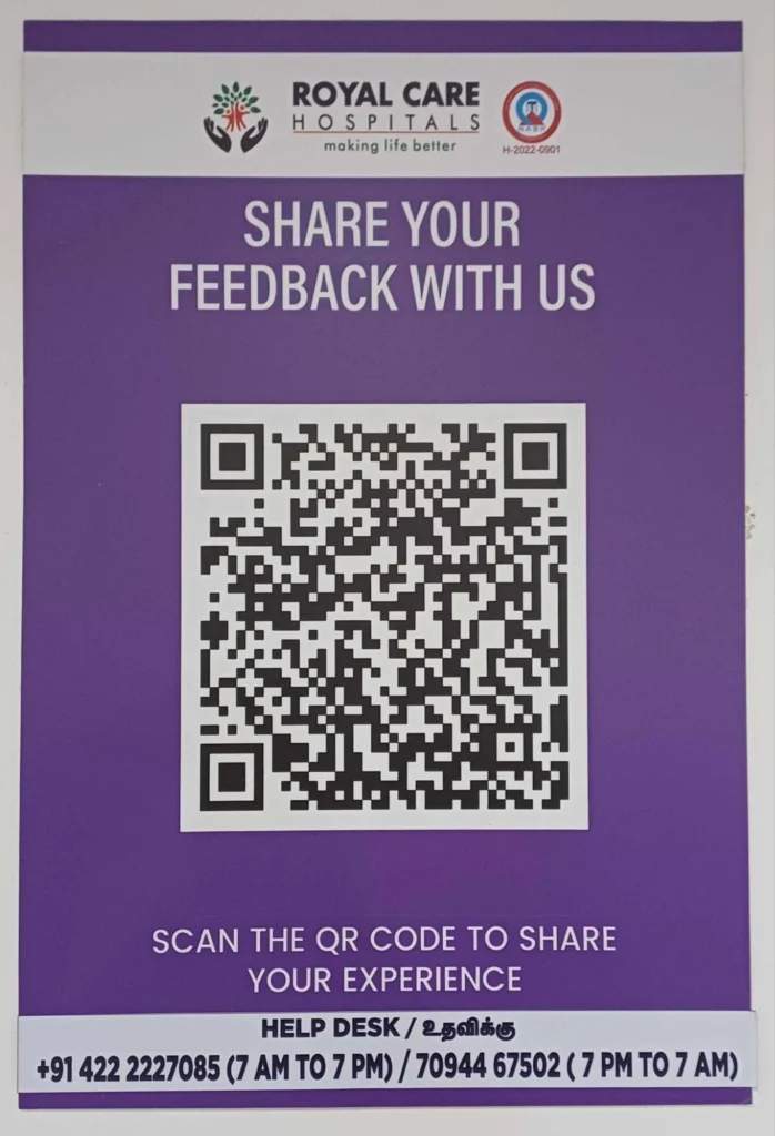 Royal Care Hospitals QR Code example
