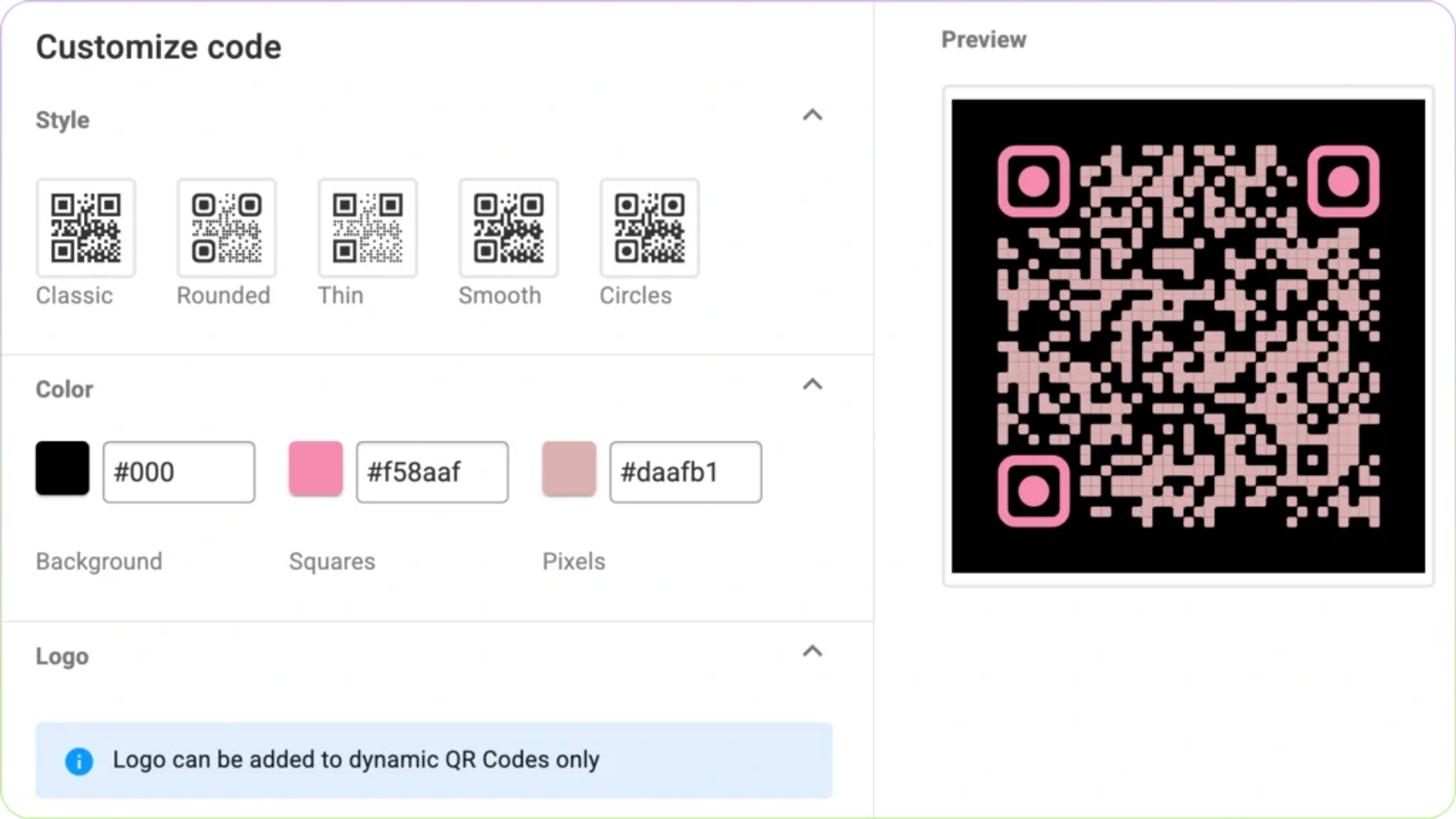 Customize your LinkedIn QR Code in TQRCG