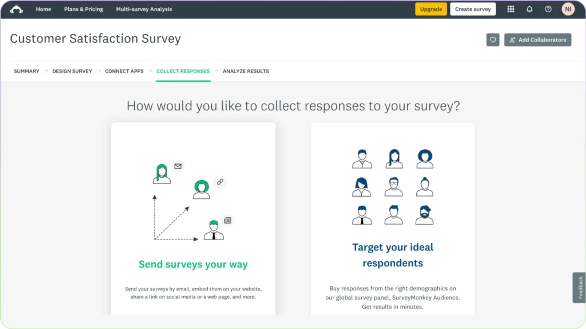 collect responses in SurveyMonkey