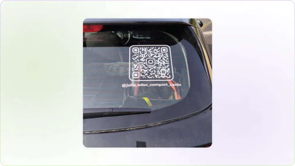 Example of how Instagram QR Code is used