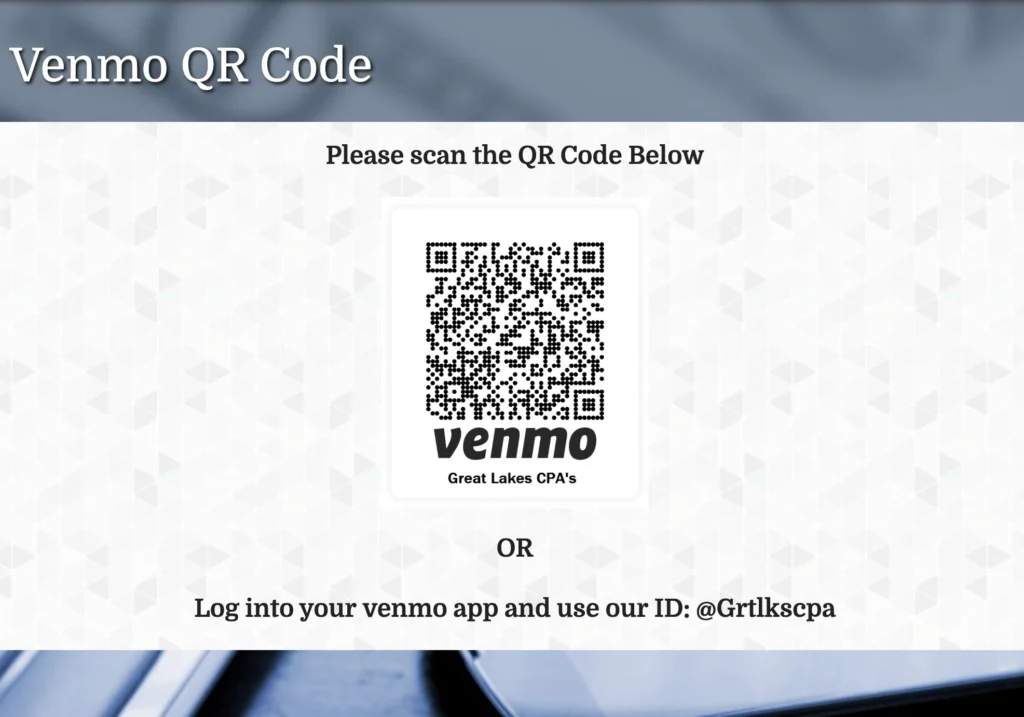 venmo QR Code example