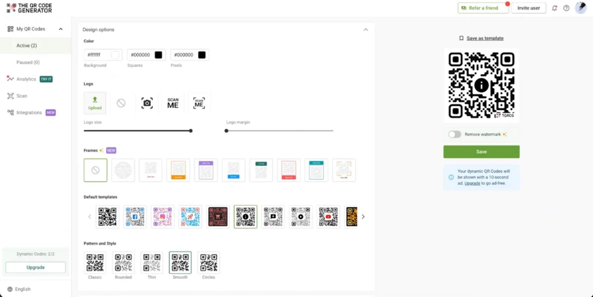 Customize the QR Code design