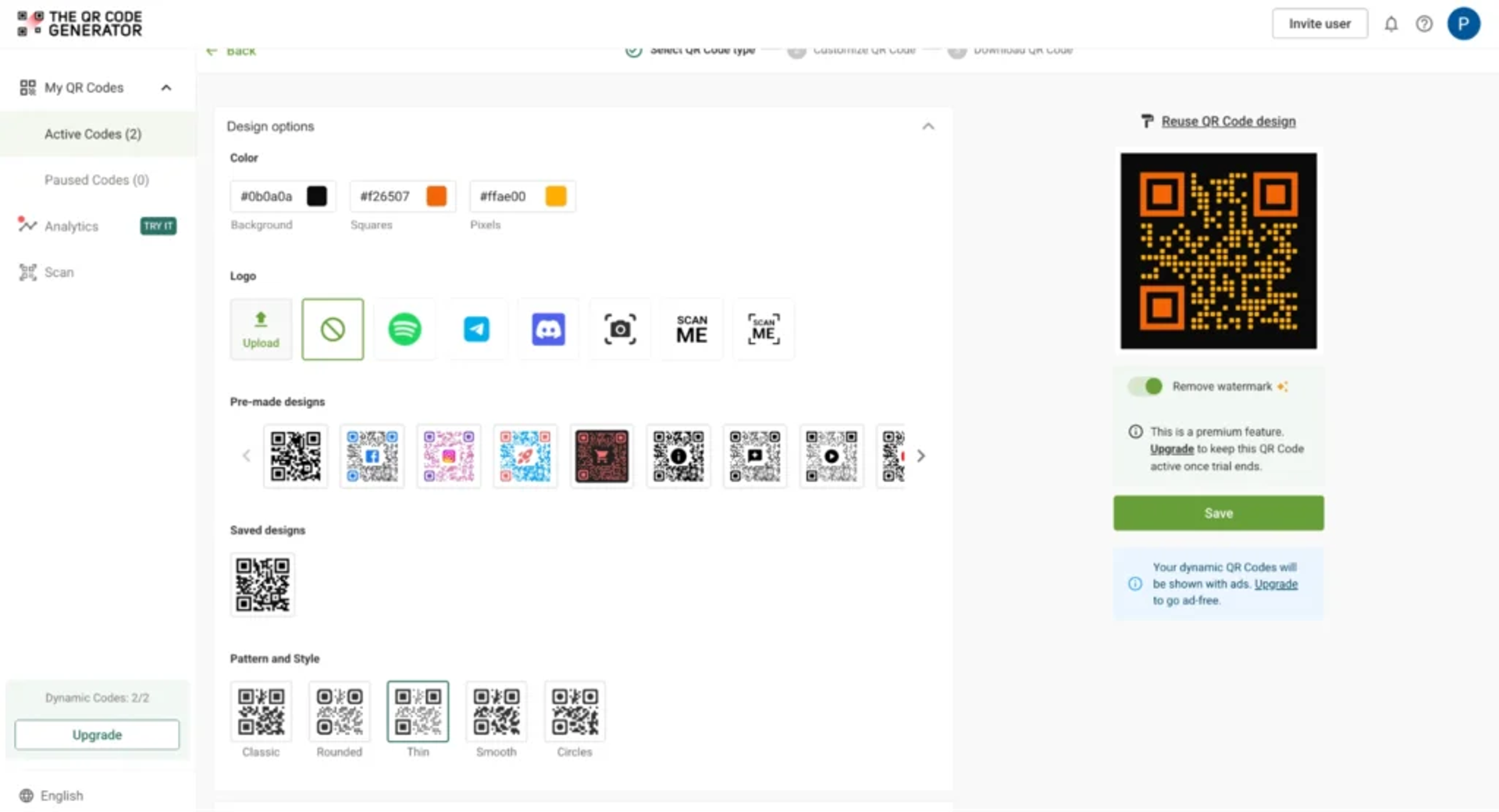 customize the QR Code