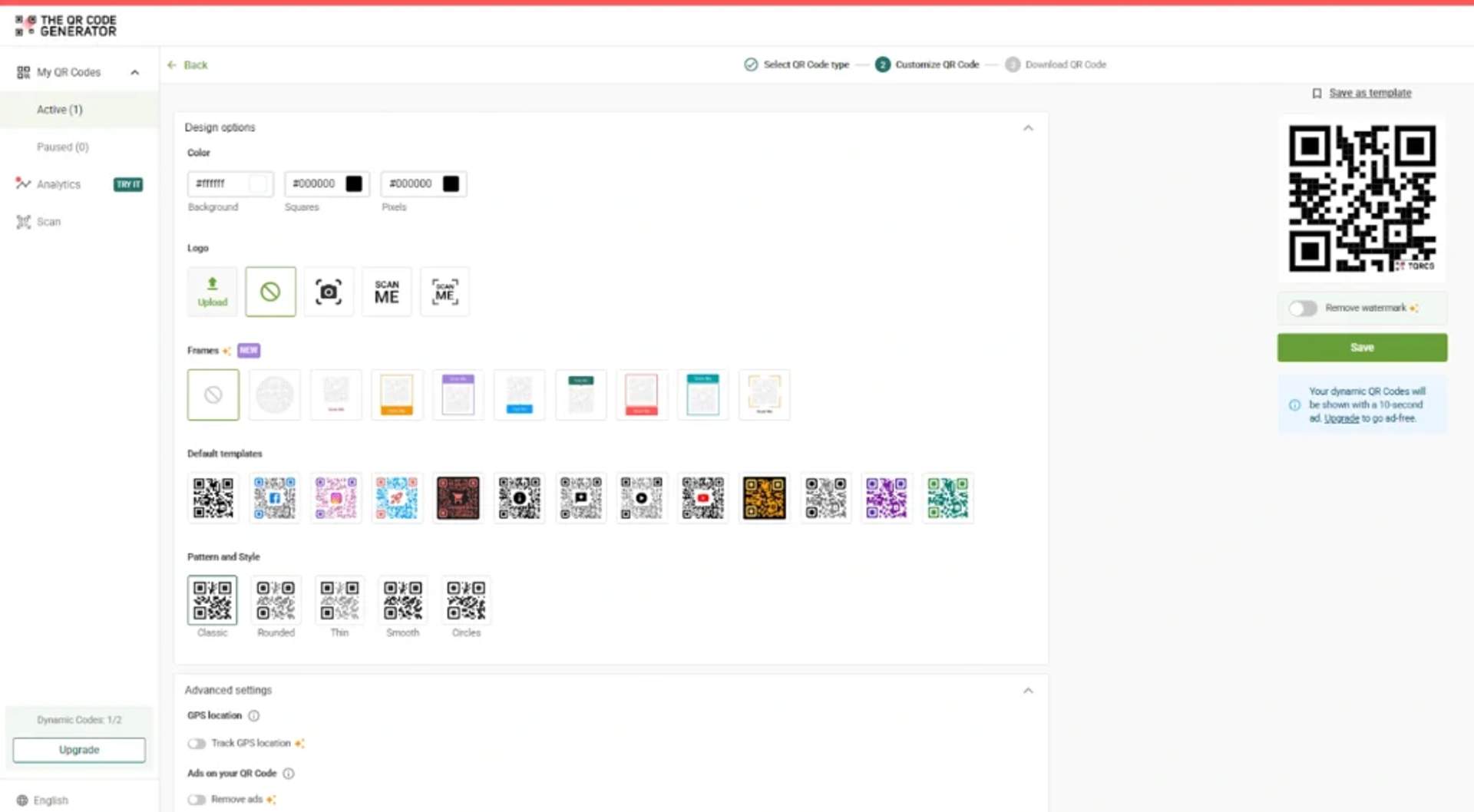 Customize the QR Code