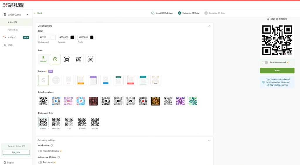 Customize the QR Code