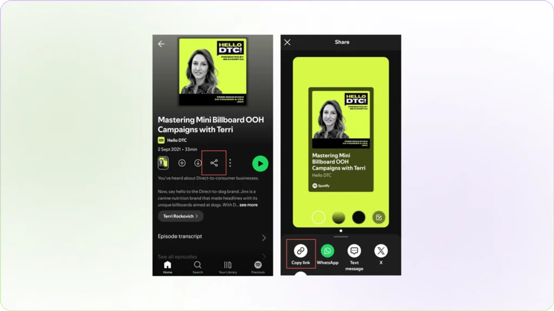 Find your music link in Spotify to create a QR Code