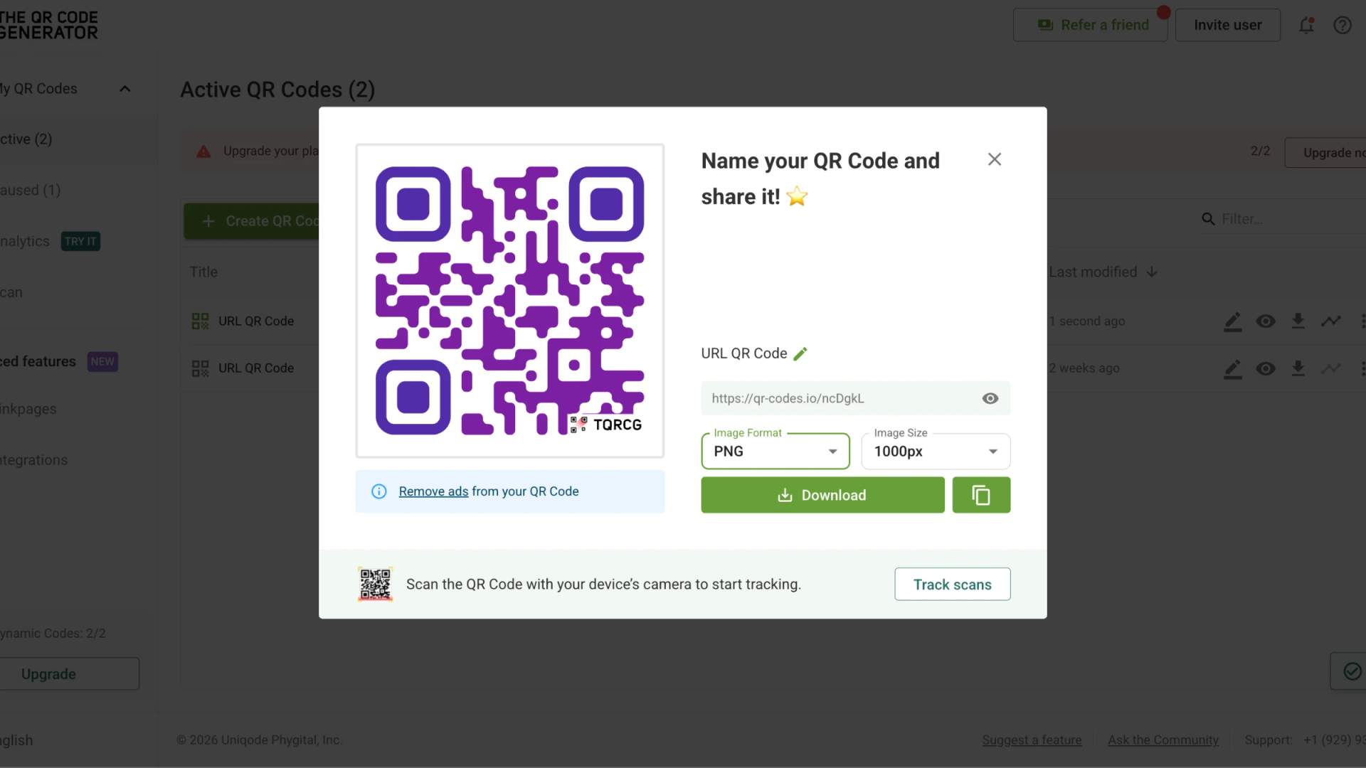 Download your QR Code for government