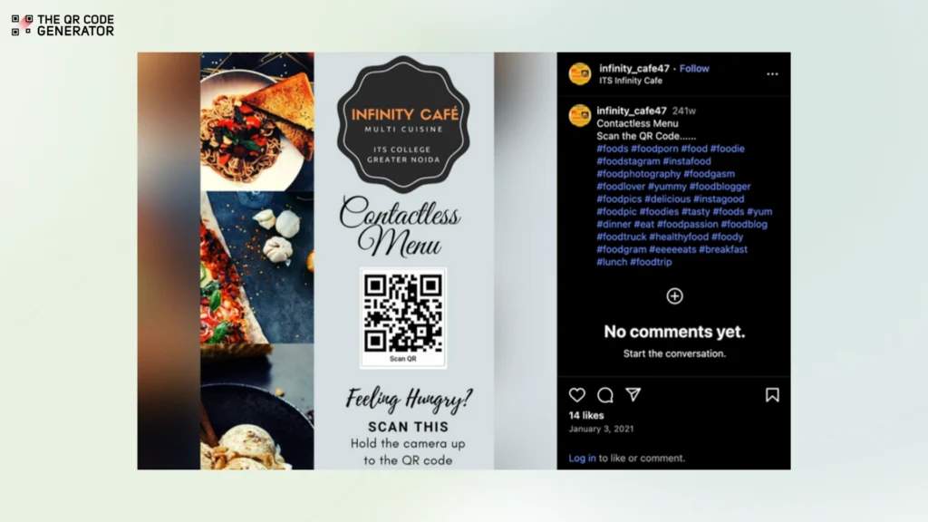 QR code example on instagram