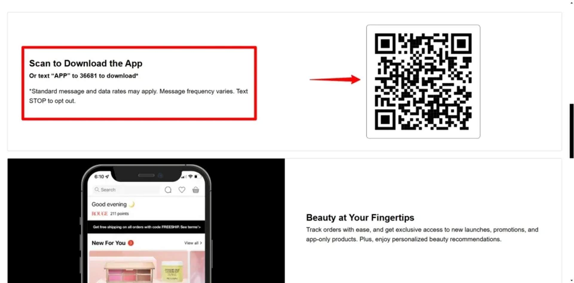 sephora qr code example