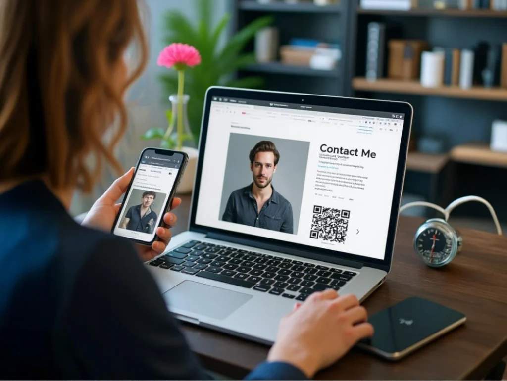 Share detailed digital business cards via QR Codes