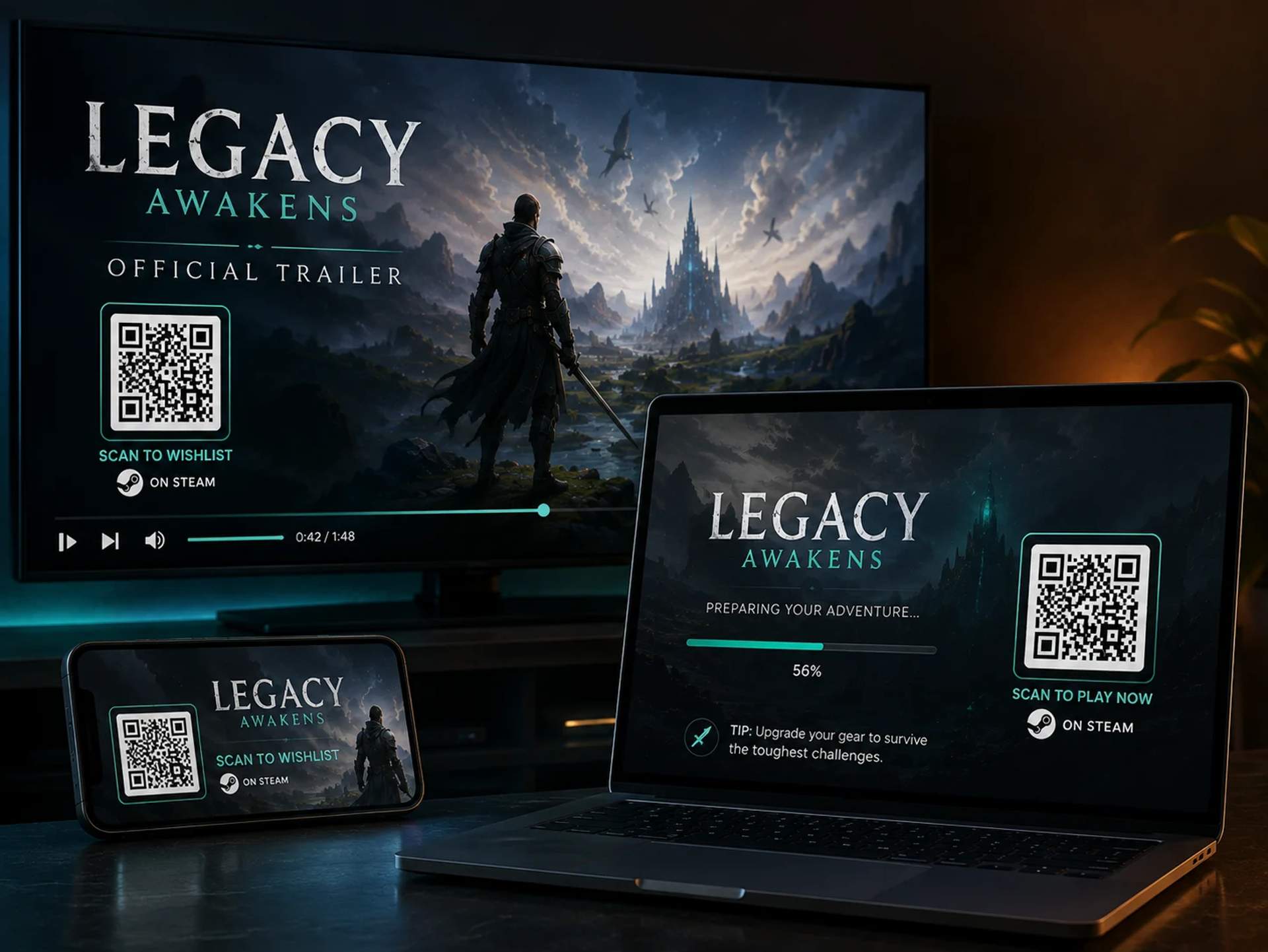 In trailers and loading screens