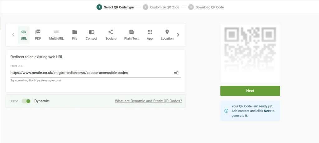 Generate your QR Code