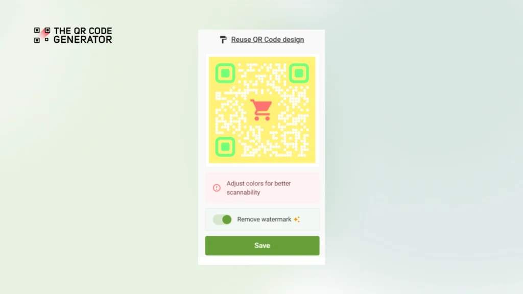Contrast and clarity of QR code