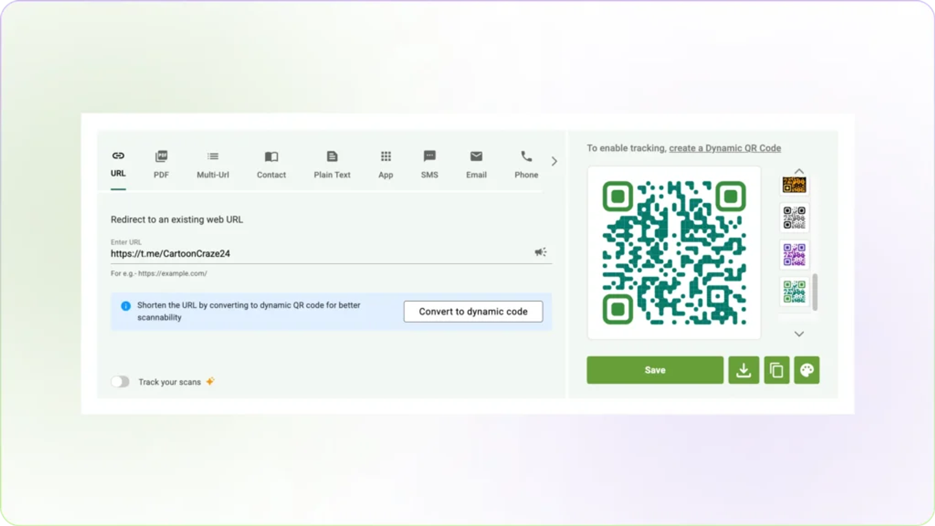 Generate a Telegram QR