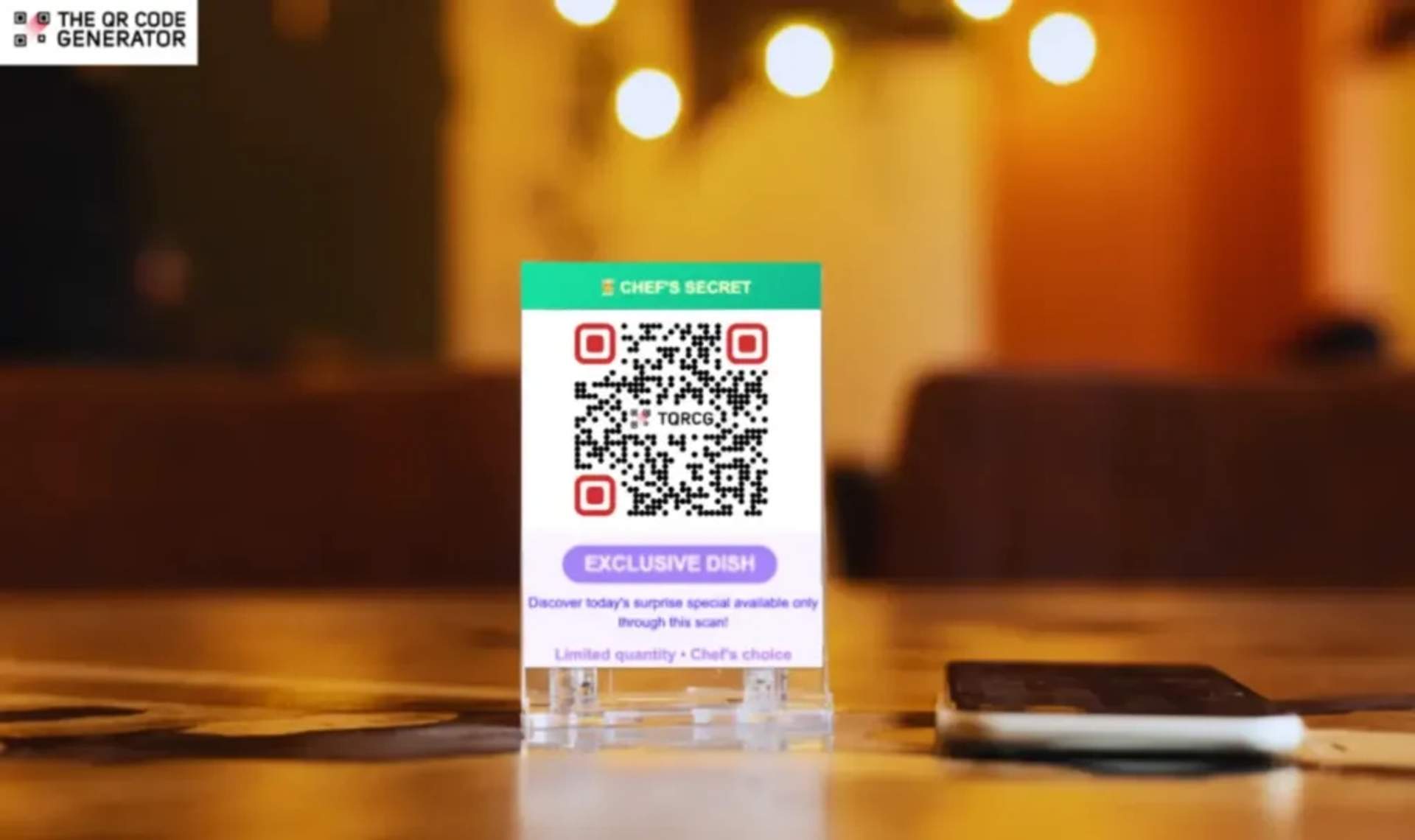 Chef’s special reveal with a QR Code