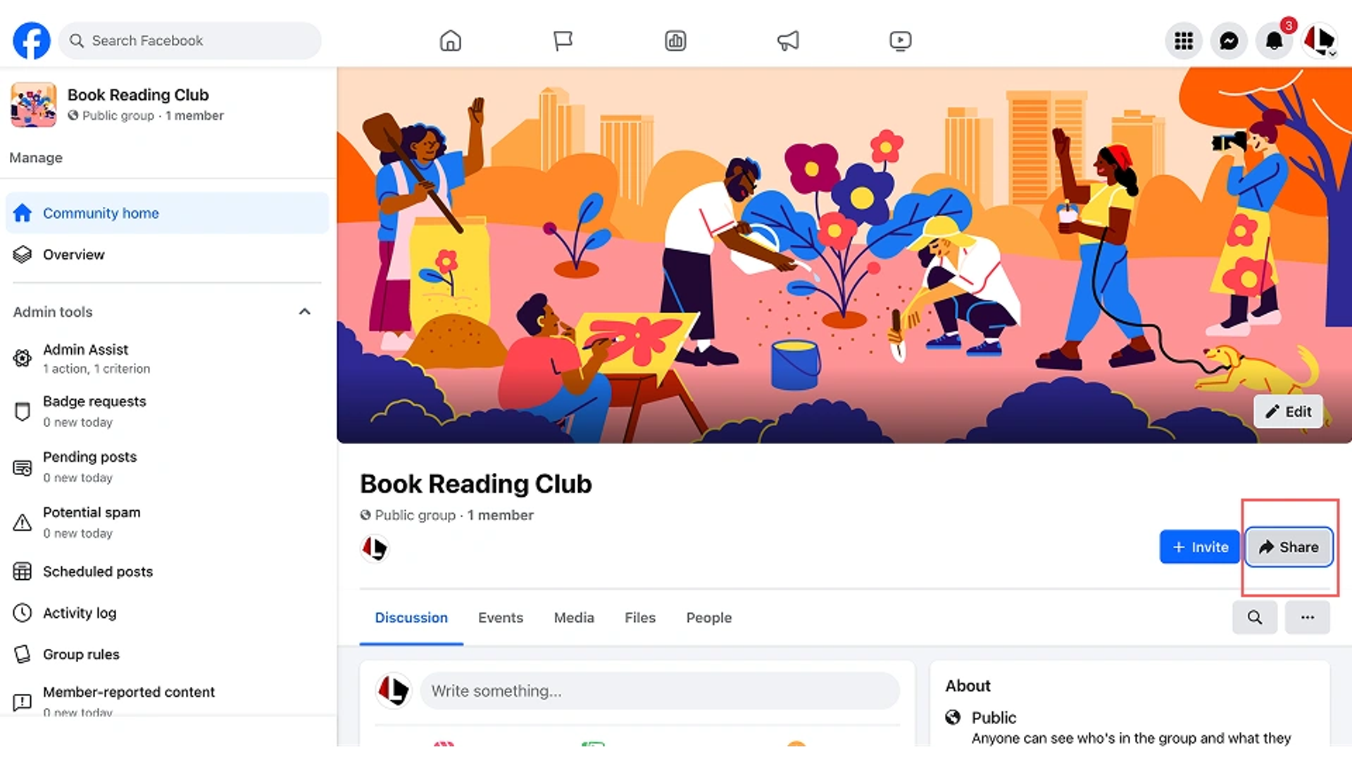 Get QR code for Facebook groups