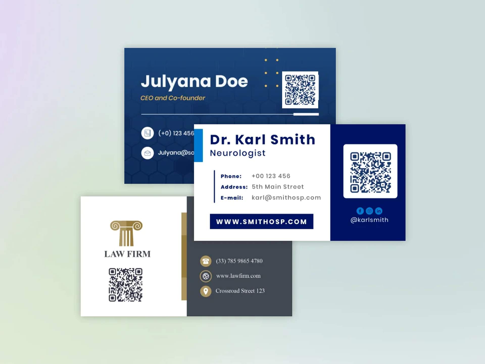 A QR code connects an iPhone and an Android, demonstrating how vCard QR Codes are universally compatible across all devices.