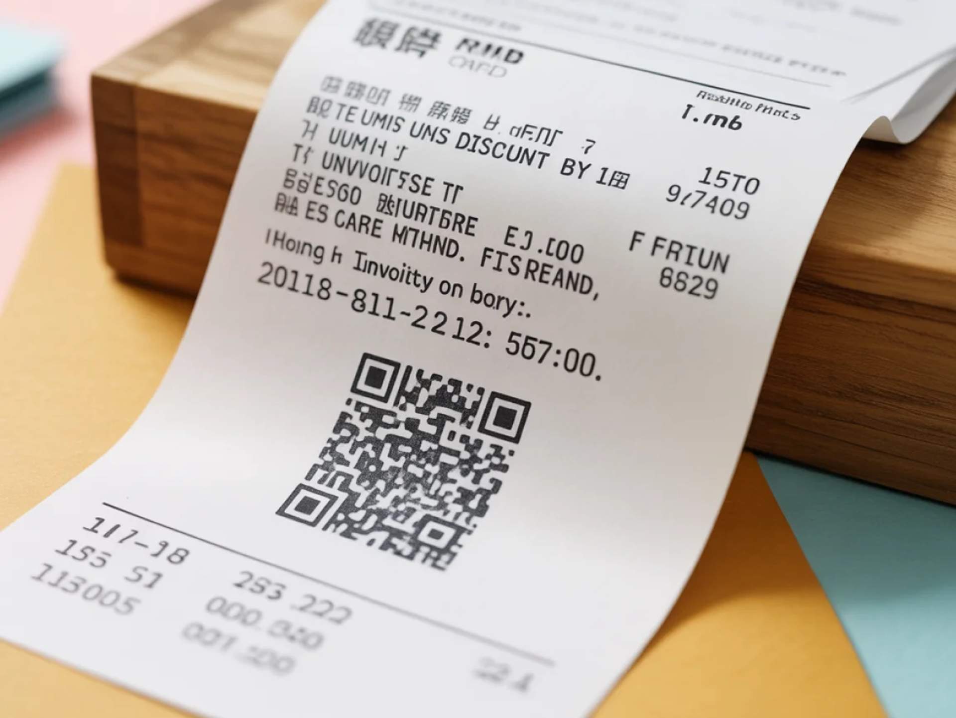 At the bottom of the receipts