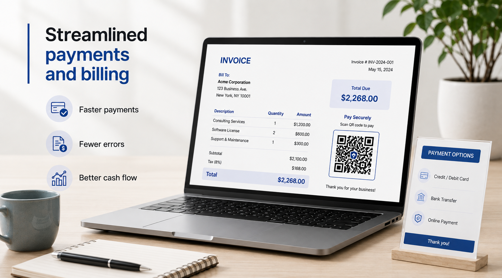 Streamlined payments and billing