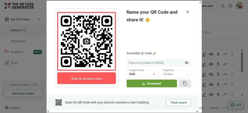 Download your QR Code