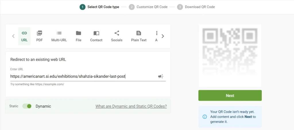 Generate your QR Code
