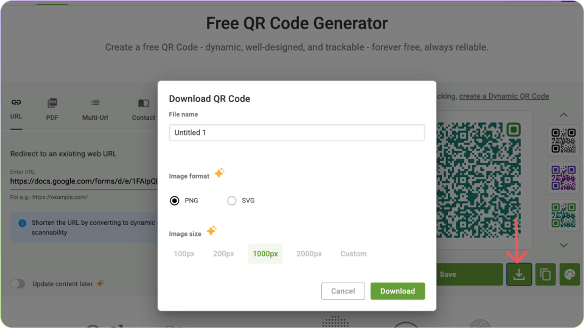 Download Google Forms QR Code