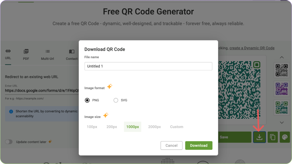 Download Google Forms QR Code