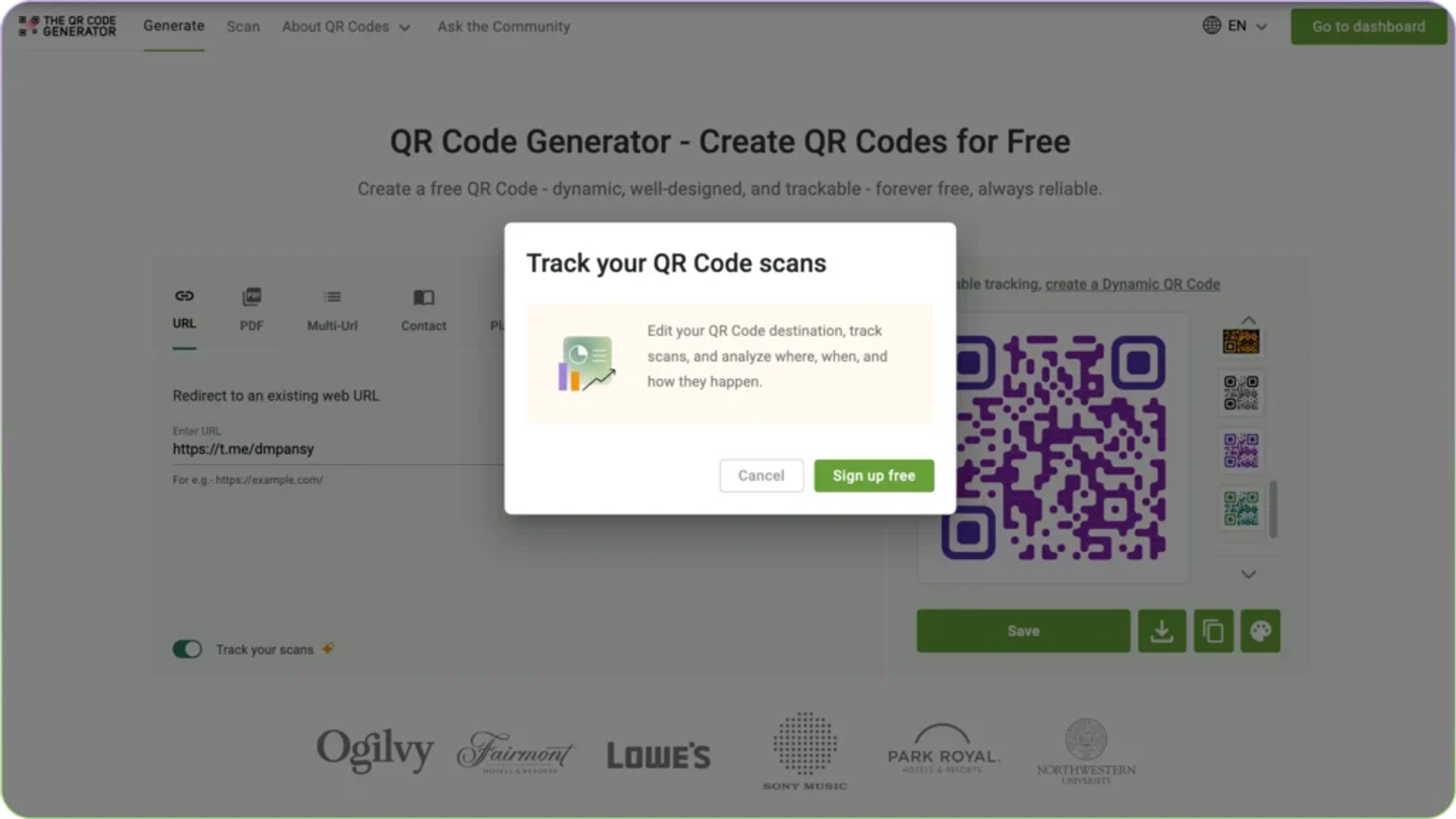 Track your QR Code Scans