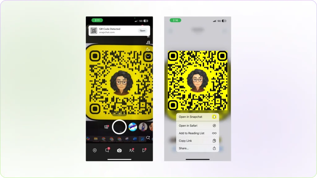 how to access snapcode