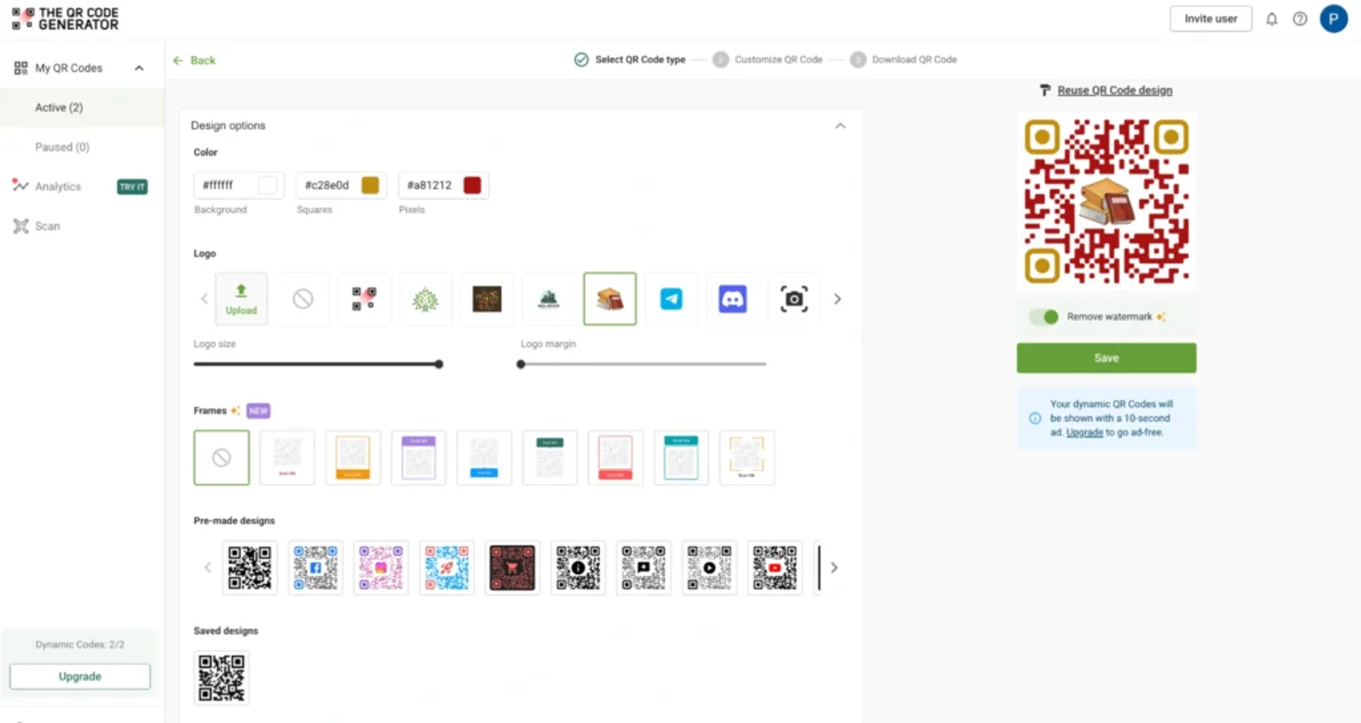 customize the QR Code