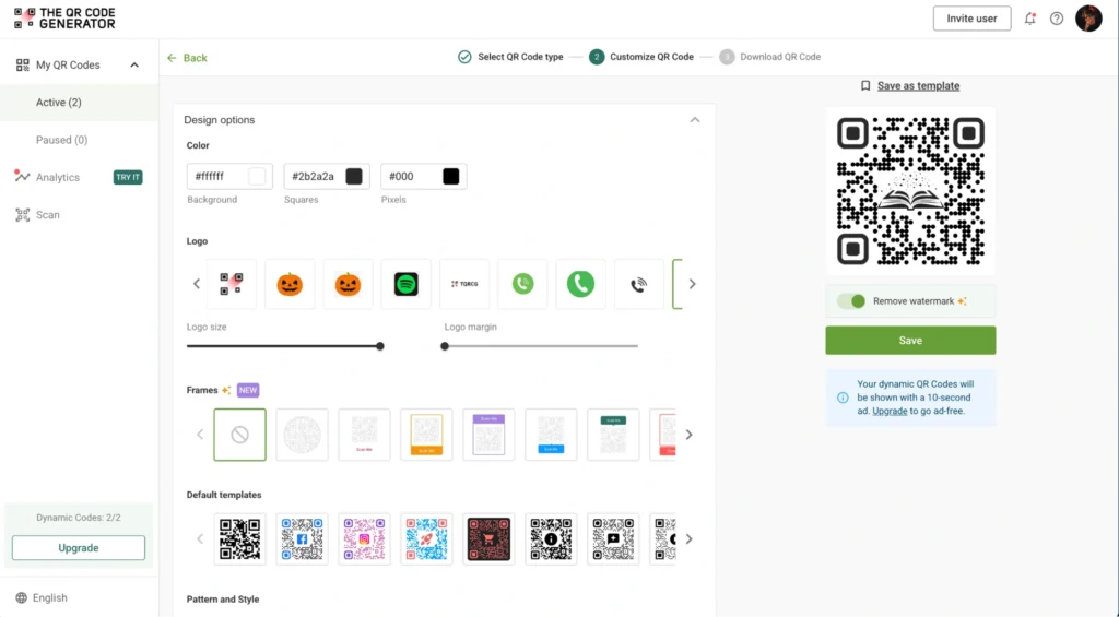 Customize your QR Code design