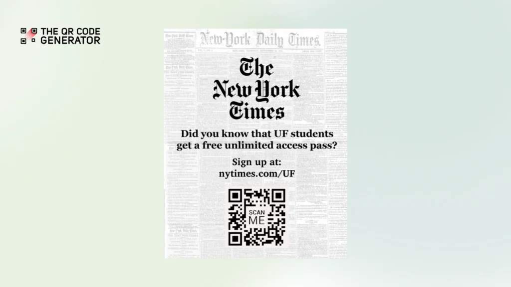 New York Times student membership QR Code
