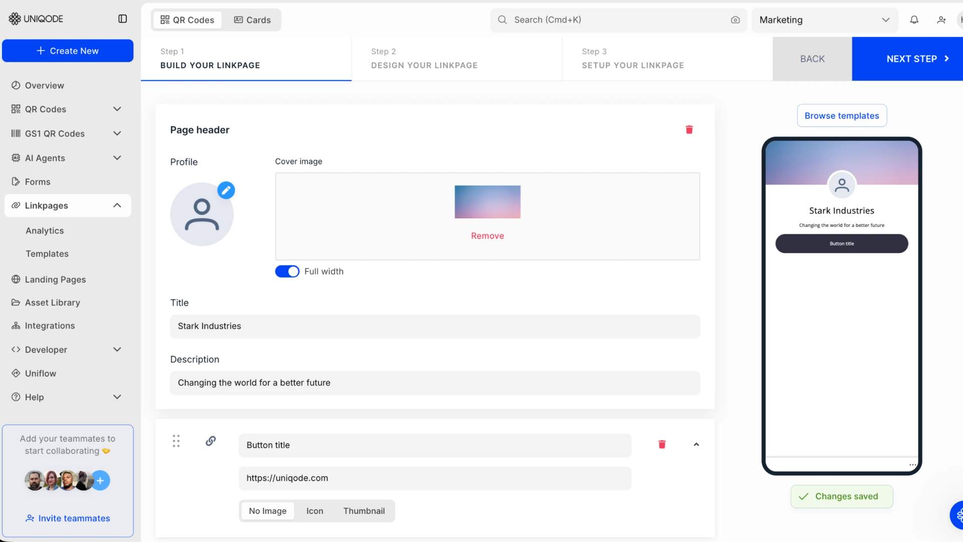 Build your linkpage