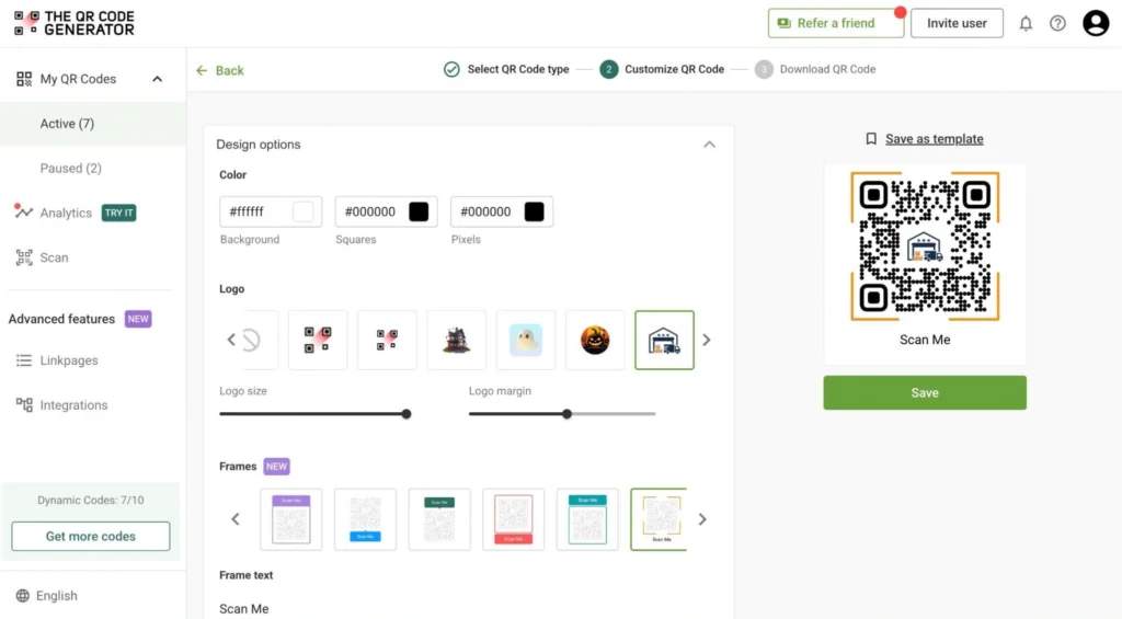 Customize your QR Code