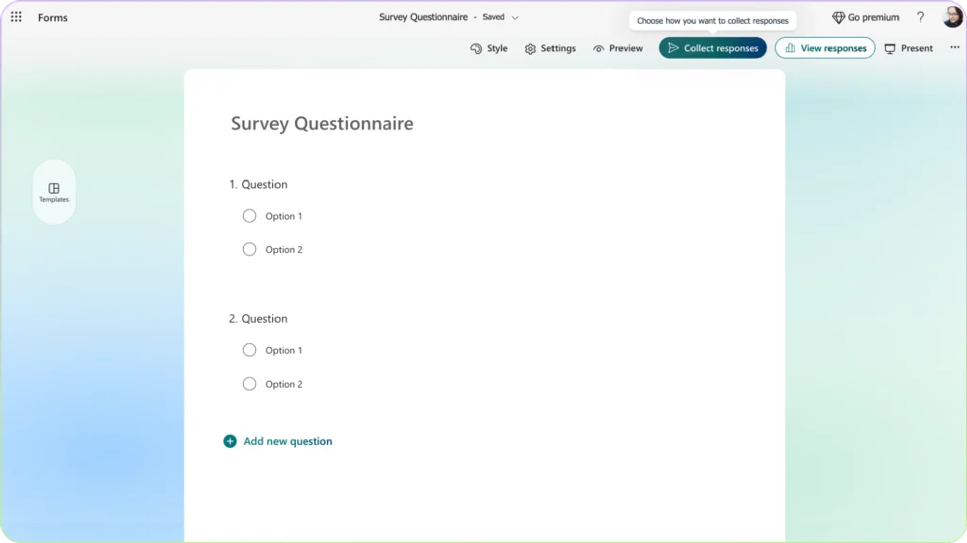 find microsoft forms shareable url