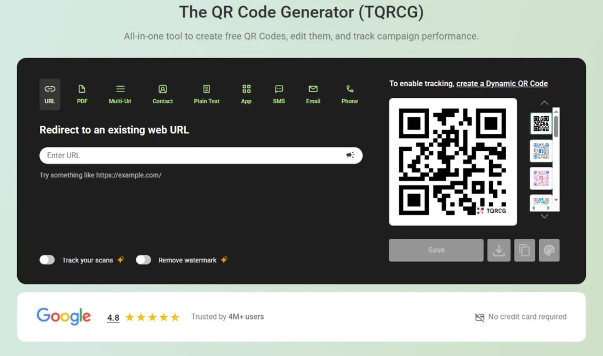 TQRCG dashboard