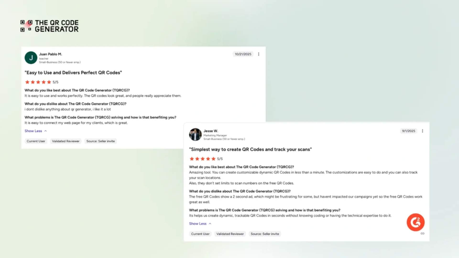 TQRCG user feedback