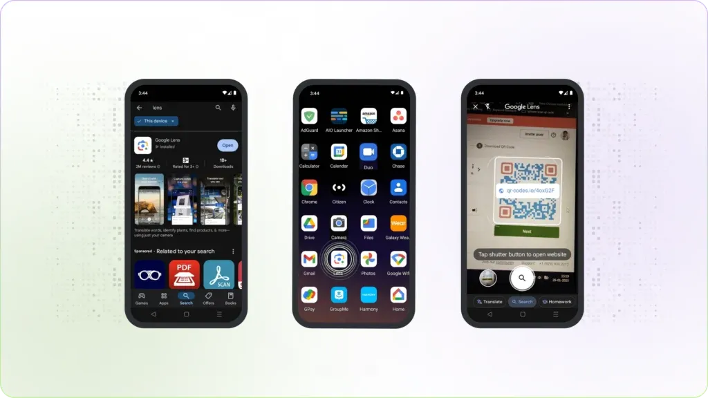 Scan a qr code on android using Google Lens app