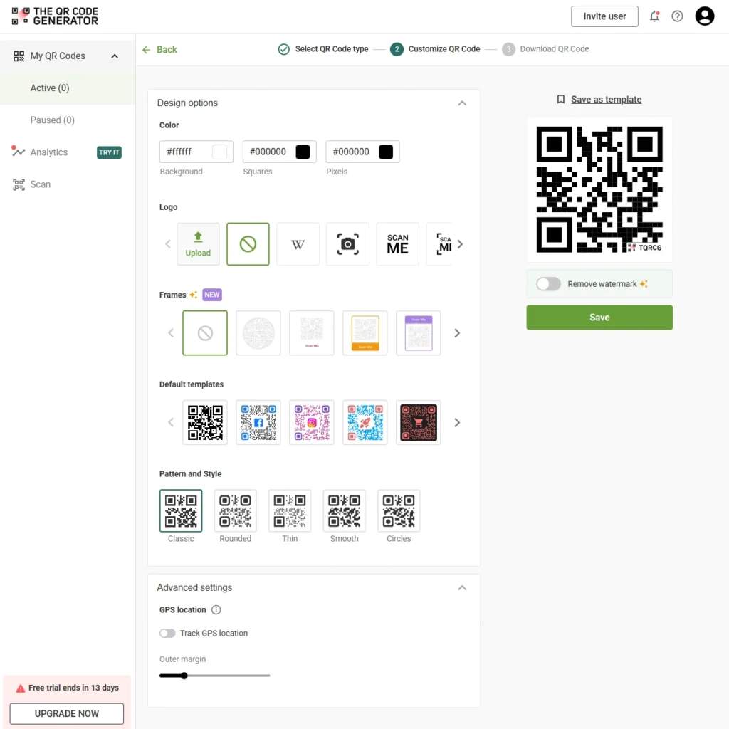 Customize your QR Code
