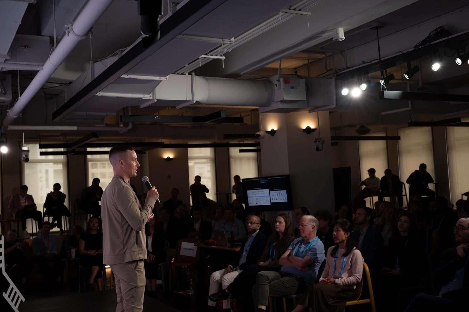 HexemBio presenting on stage to a seated audience at the IBNY Investor Showcase 2026