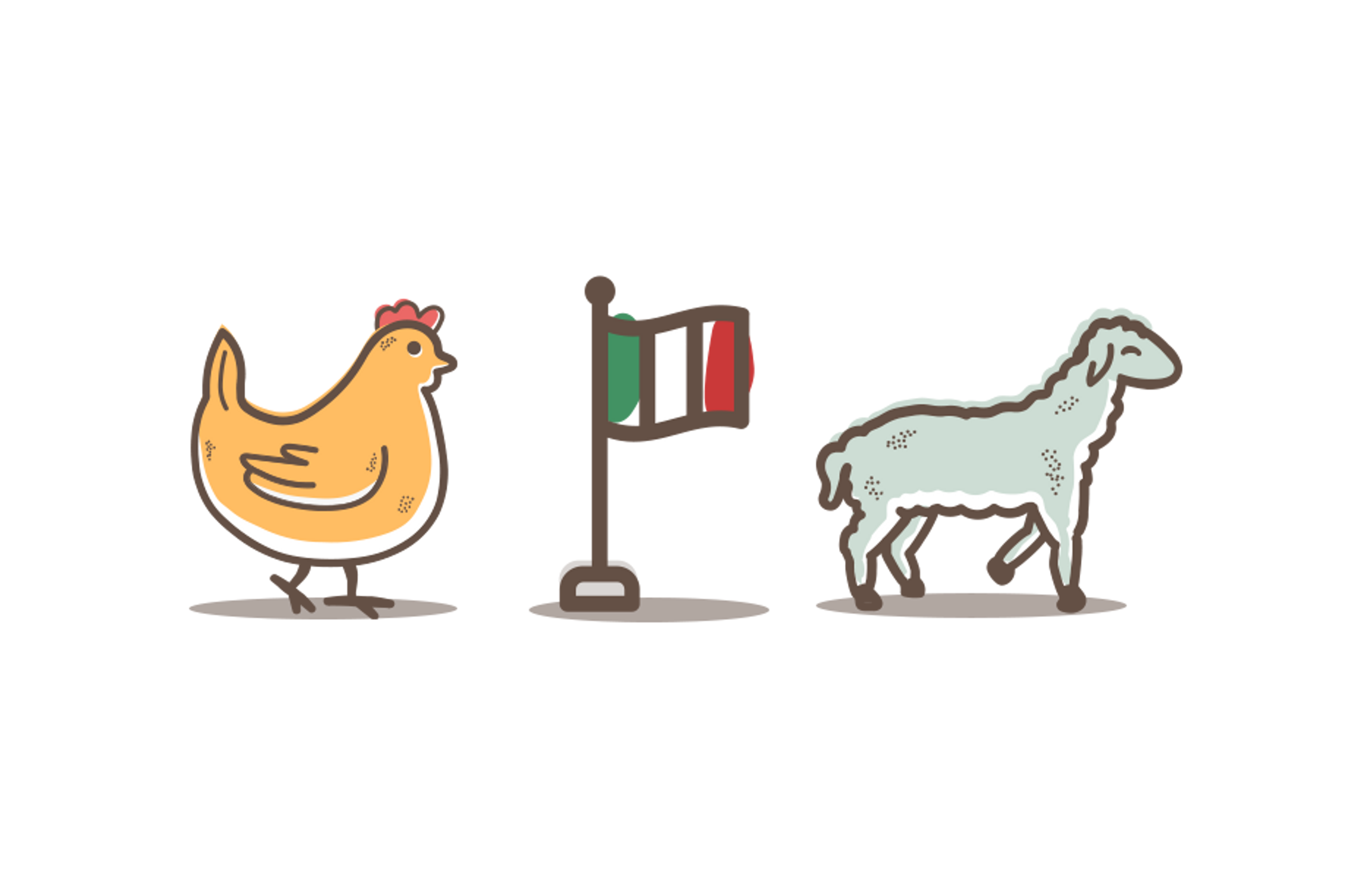 pollo bandiera italiana agnello