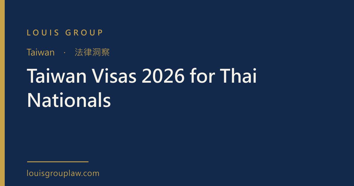 Taiwan Visas 2026 for Thai Nationals