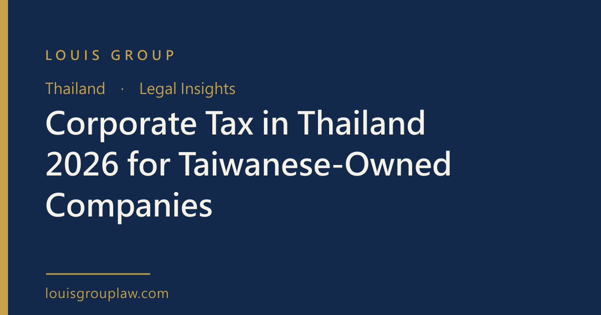 Corporate Tax in Thailand 2026 for Taiwanese-Owned Companies