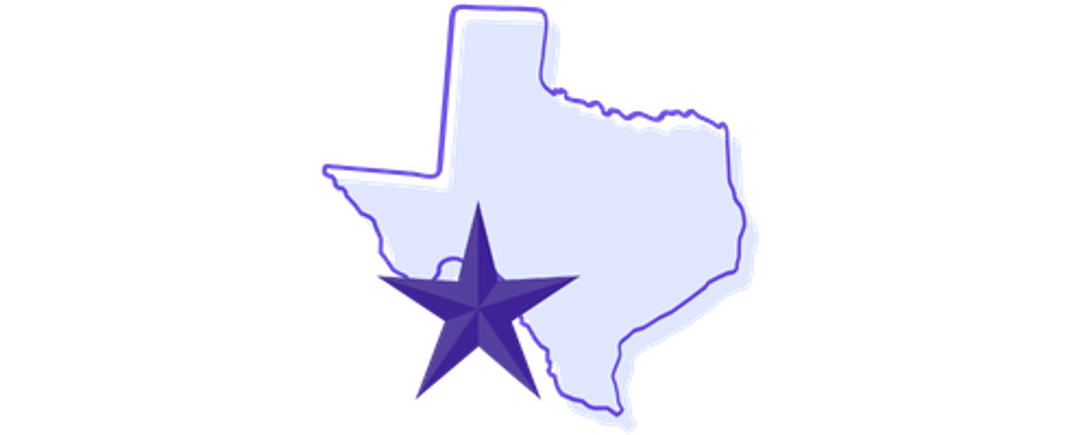 texas state outline with star