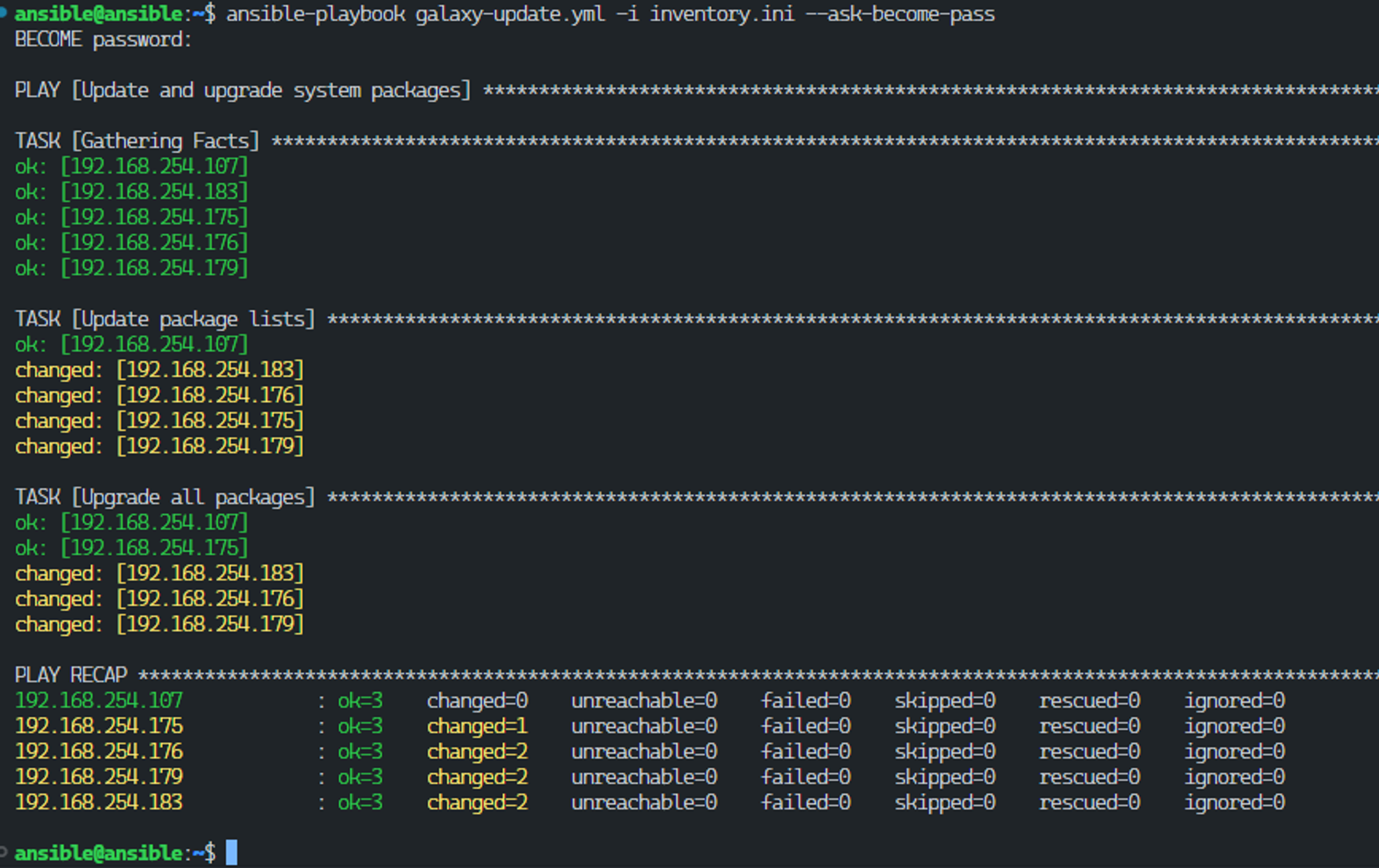 ansible-playbook galaxy-update.yml -i inventory.ini --ask-become-pass