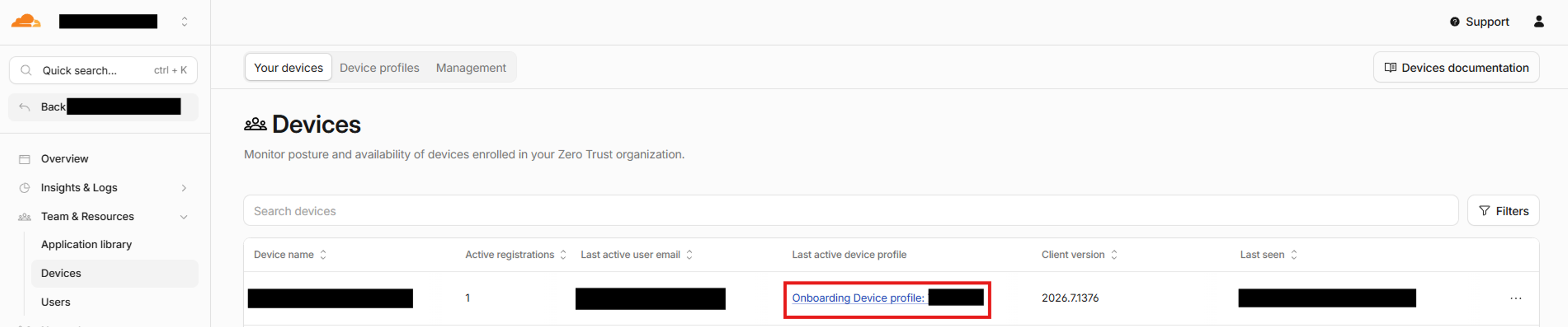Device list