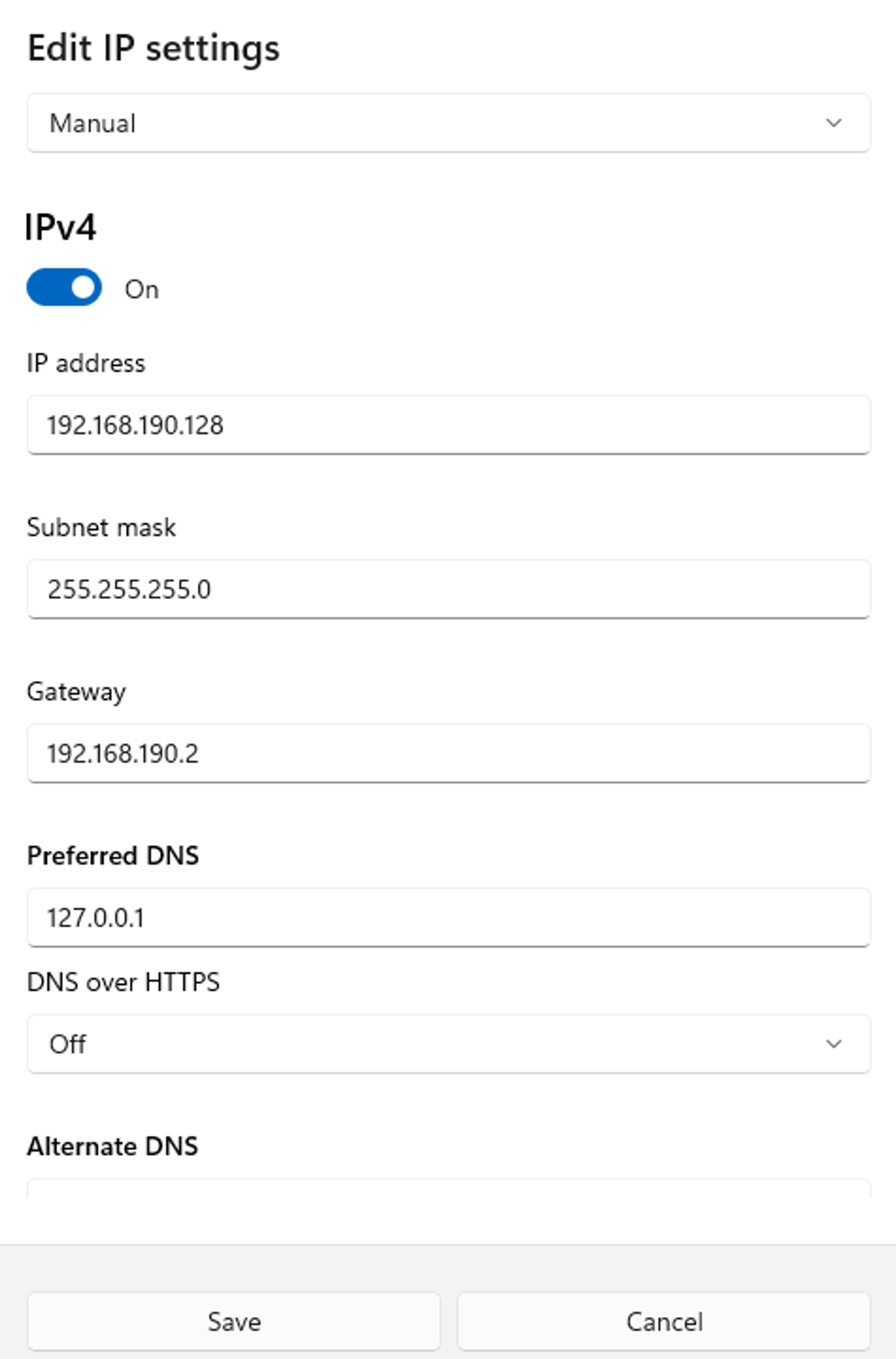 Static IP Configuration